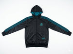 Adidas Chile 62 Jacke Hoodie Schwarz Türkis Wet-Look Glanz Gr. S Herren / Unisex