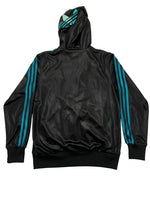 Adidas Chile 62 Jacke Hoodie Schwarz Türkis Wet-Look Glanz Gr. S Herren / Unisex
