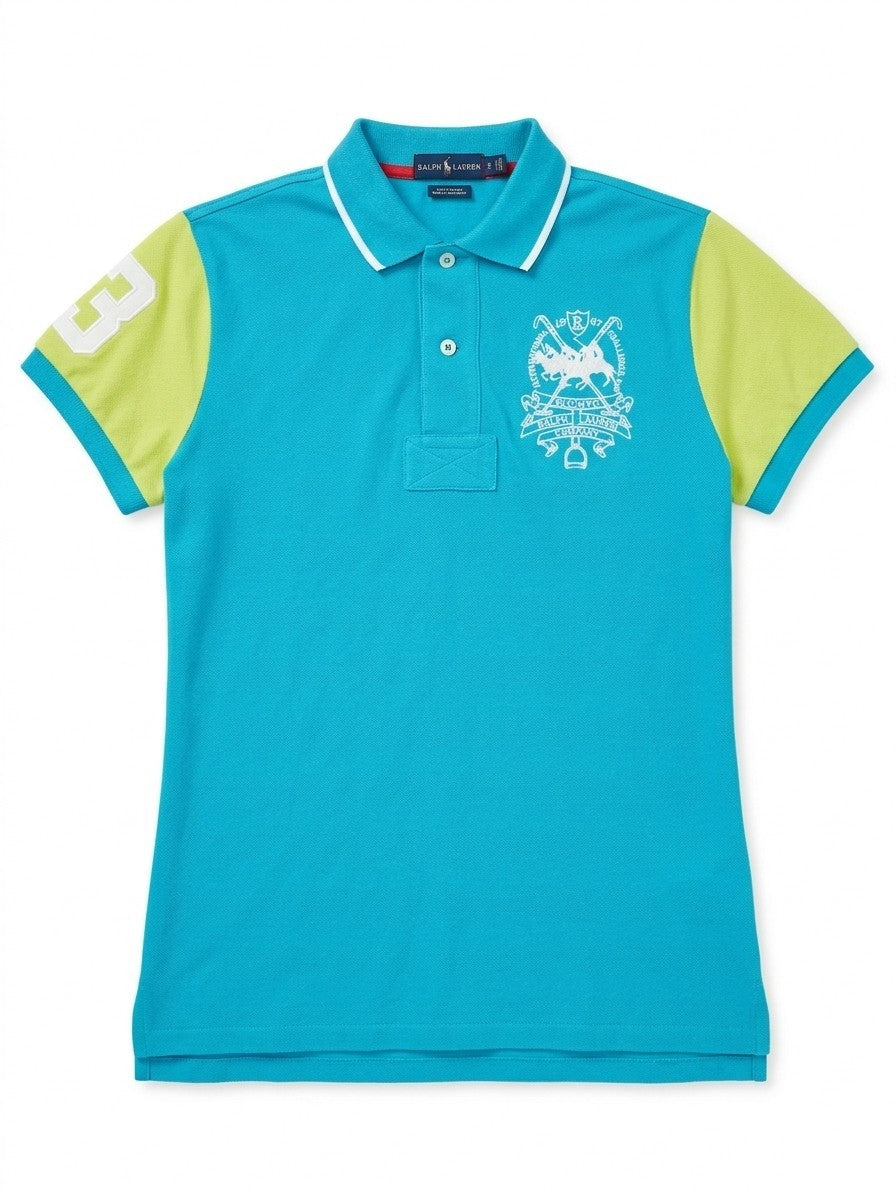 Polo Ralph Lauren Herren Poloshirt Custom Fit – Türkis/Neon – Big Pony Edition –