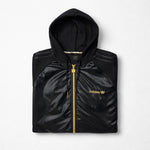 Adidas Originals Jacke Damen Gr. S Schwarz Gold Zip Hoodie Kapuzenjacke Glanz