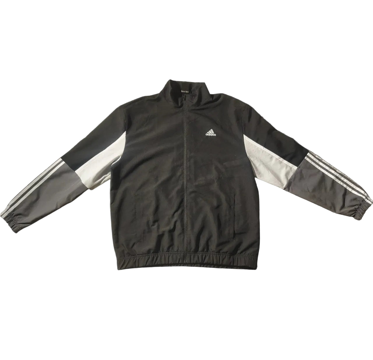 Adidas Trainingsjacke Herren Gr. L, Schwarz/Grau/Weiß Retro Track Jacket Zip