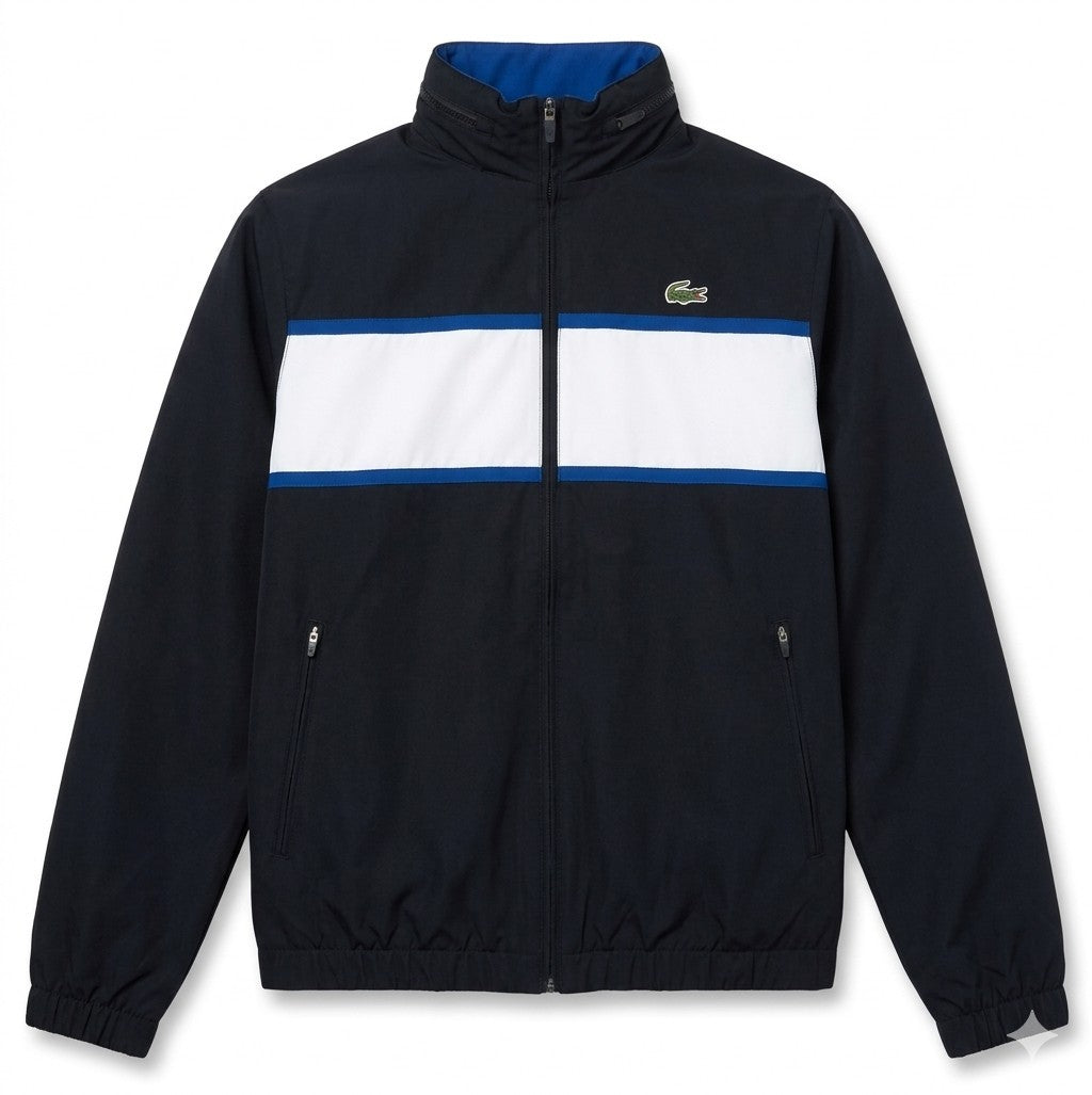 Lacoste Sport Herren Trainingsjacke Schwarz | Vintage Windbreaker Mit Kapuze