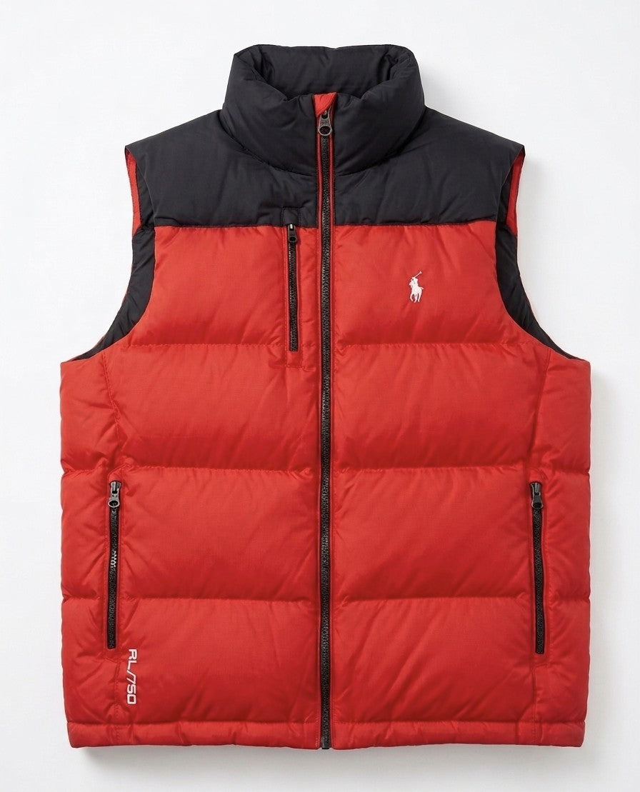 Polo Ralph Lauren Daunenweste Herren Rot/Schwarz – Gr. S – RL/750 Steppweste