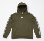 Nike Hoodie Jungen Gr. L (147-158) Khaki Olivgrün Kapuzenpullover Taping Logo