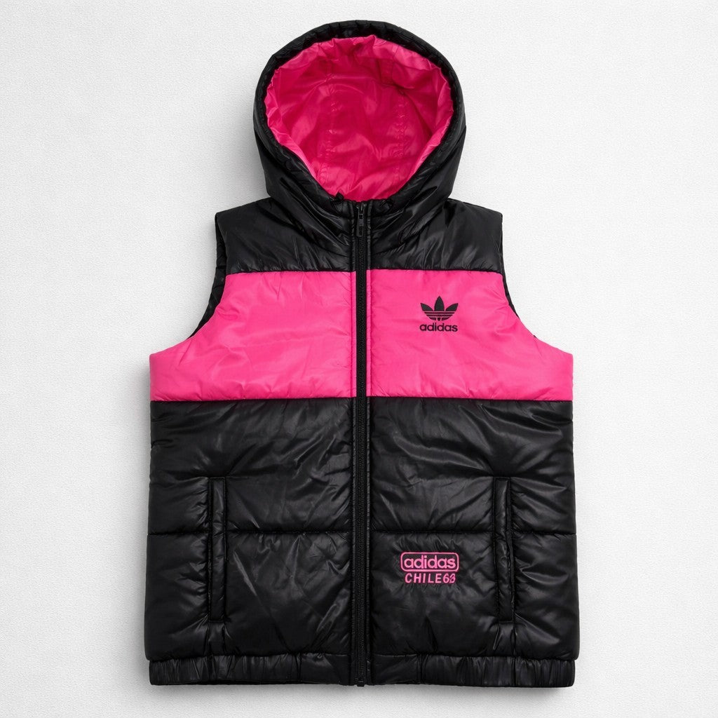 Adidas Chile 62 Steppweste Weste mit Kapuze Schwarz Pink Damen Gr. M, Sehr Gut 