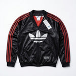 Vintage Adidas Chile 62 Damen Trainingsjacke Schwarz Rot Glanz-Optik Gr. S (36)