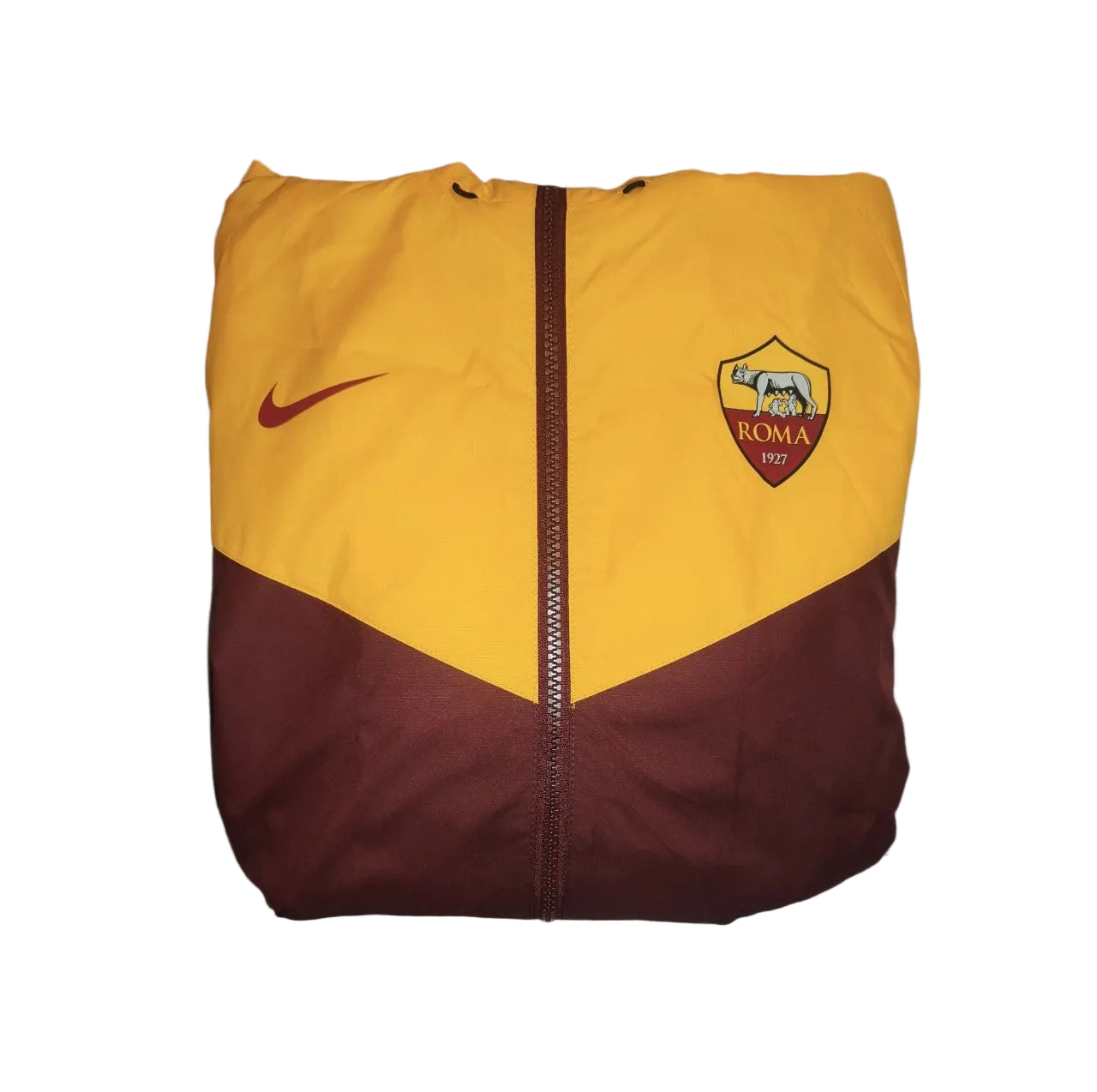 Nike AS Roma Windbreaker / Trainingsjacke, Goldgelb/ Bordeaux Rot, Gr. M