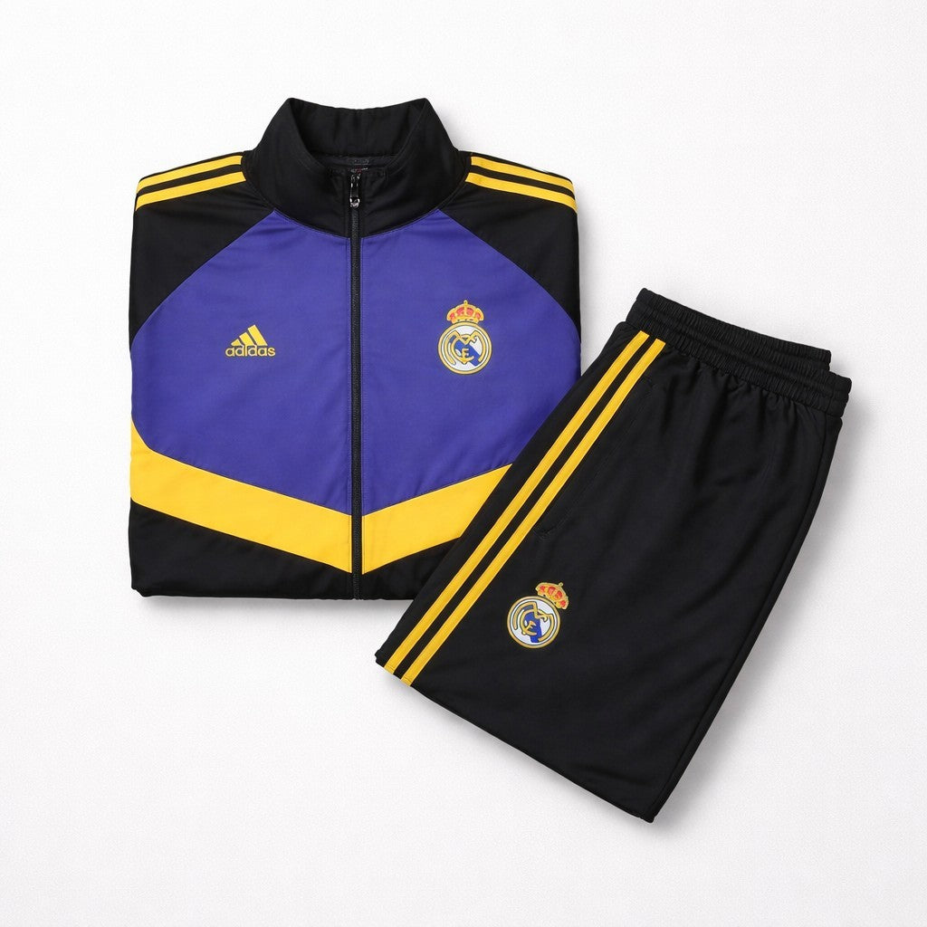 Adidas Real Madrid Trainingsanzug Set Jacke + Hose Navy/Gold Gr. S, Vintage