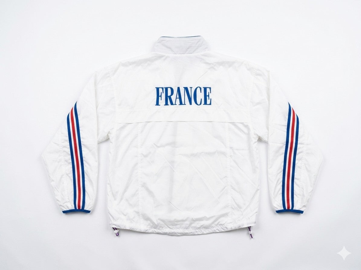 Adidas Frankreich Trainingsanzug Weiss Gr. L / 8 Vintage Tracksuit France, Rare