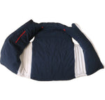 Nike Vintage Puffer Weste Herren L Weiß Dunkelblau Gesteppt Fleece-Futter Retro