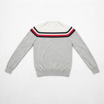 Tommy Hilfiger Herren-Pullover, Color-Block-Design– Grau/Weiß/Marine – Größe XS