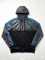 Adidas Originals Hybrid Hoodie Jacke Gr. M Schwarz Blau Trefoil Chile 62 Style