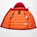 Nike Air Herren Puffer Weste Rot Orange Kapuze Steppweste Gr. S Winterweste