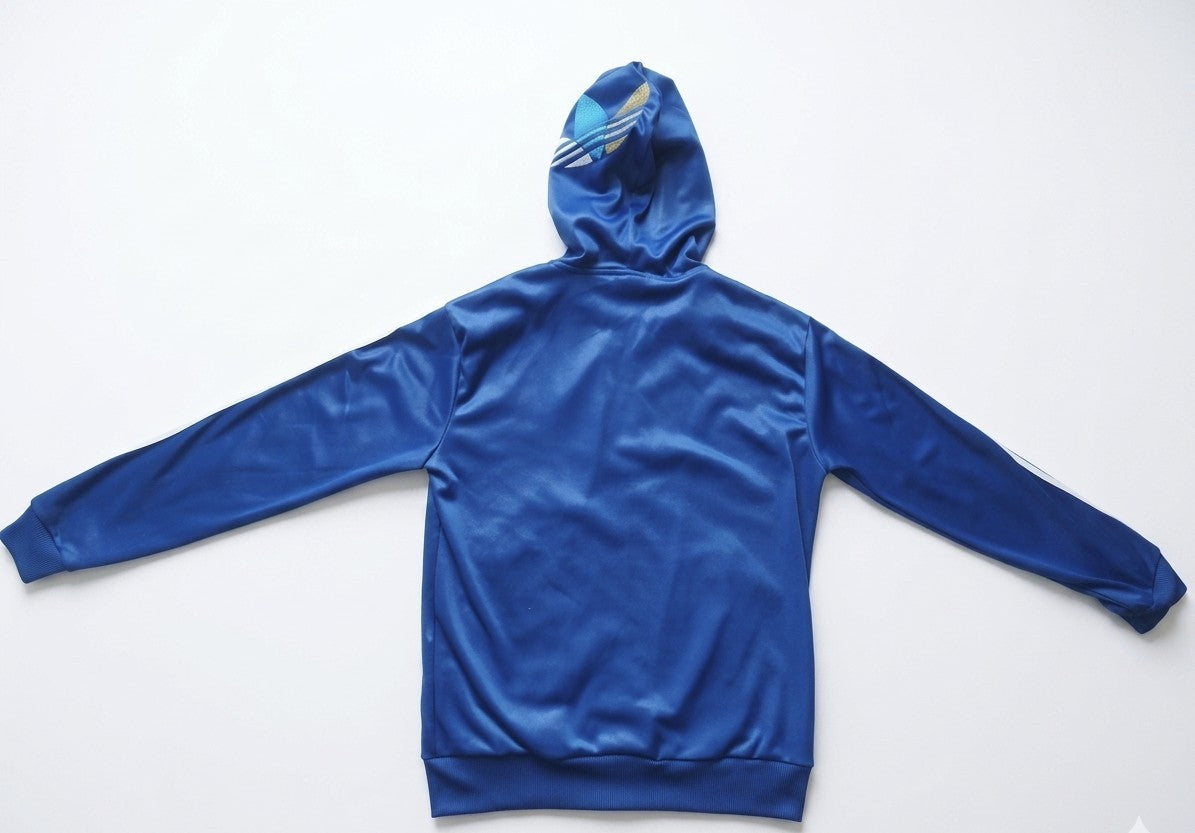 Adidas Chile 62 Hoodie Trainingsjacke Blau Glanz Retro Vintage Gr. S Herren