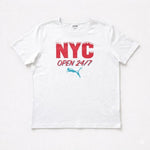 PUMA T-Shirt Herren XXL Weiß NYC Open 24/7 Grafik Print Sport Lifestyle Shirt