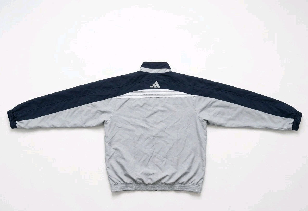 Vintage Adidas Track Jacket Trainingsjacke Blau Grau Herren Gr. M / L Retro 90s