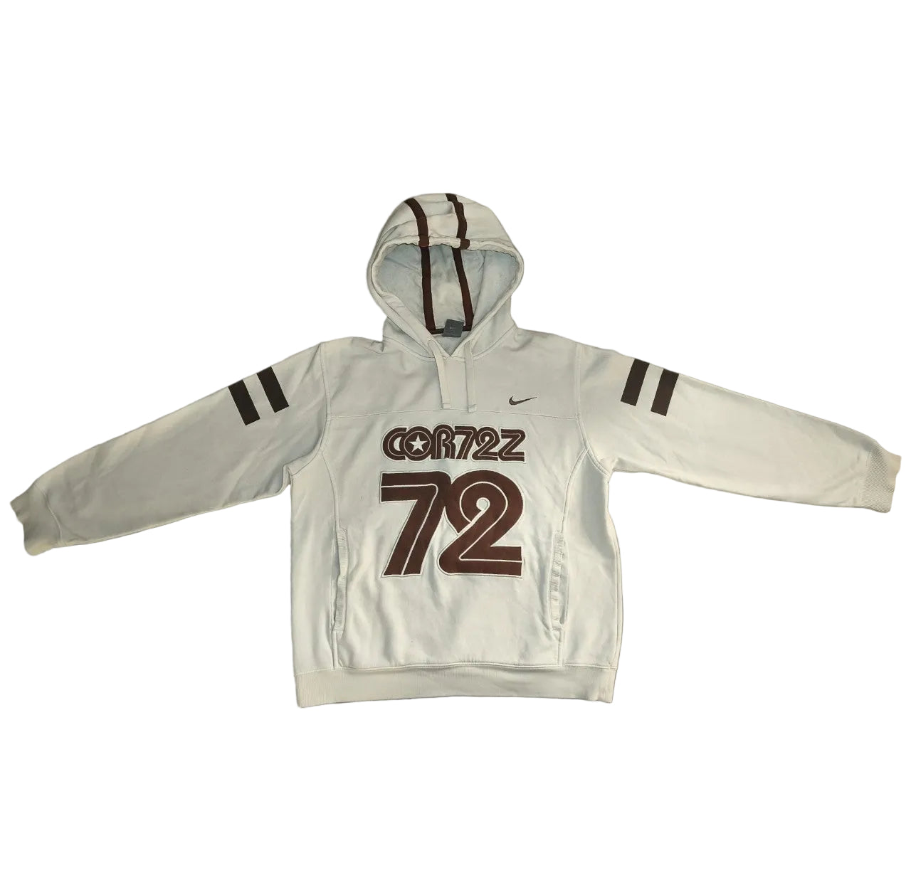 Nike "COR72Z" Cortez - Vintage-Style Hoodie – Creme/Braun – Gr. L