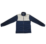 Adidas - Trainingsjacke, Standart- Sportjacke, Polyester, Beige/Blau - Gr. M