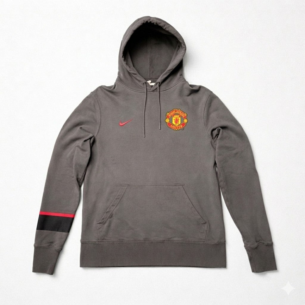 Nike Manchester United Hoodie Herren Gr. S – Grau/Braun Kapuzenpullover Logo