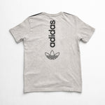 adidas Originals T-Shirt Herren Gr. M Grau Weiß Logo Print Streifen Sport Casual