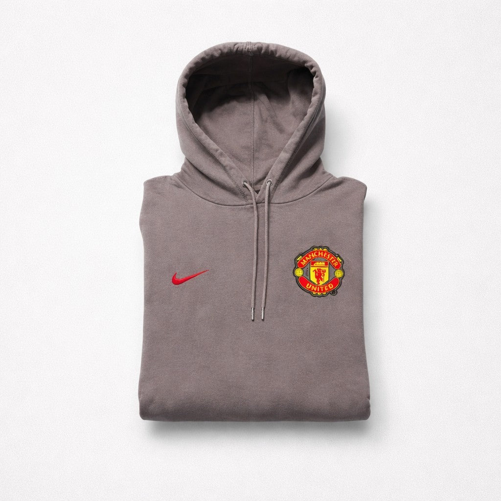 Nike Manchester United Hoodie Herren Gr. S – Grau/Braun Kapuzenpullover Logo