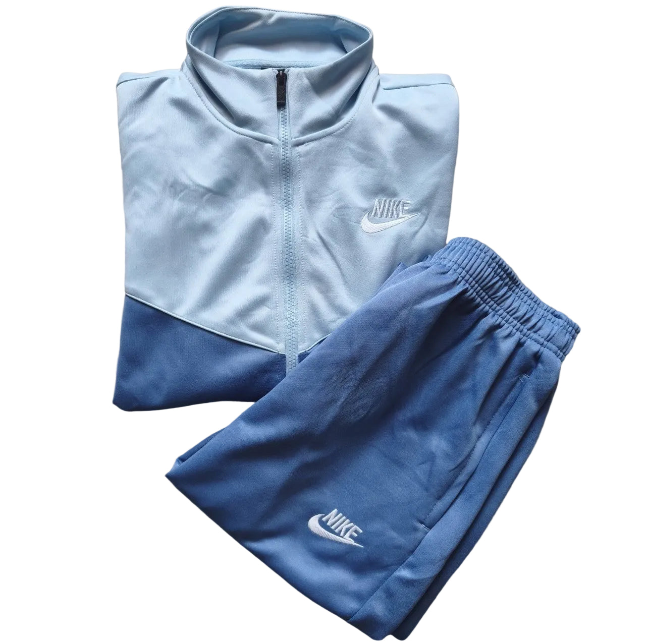 Nike Dri-FIT Trainingsanzug Set – Hellblau/Blau – Gr. M – Jacke & Hose – Neu 