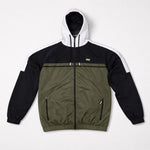 Lacoste Trainingsanzug Herren Gr. M – Windbreaker & Hose – Schwarz/Khaki/Weiß 