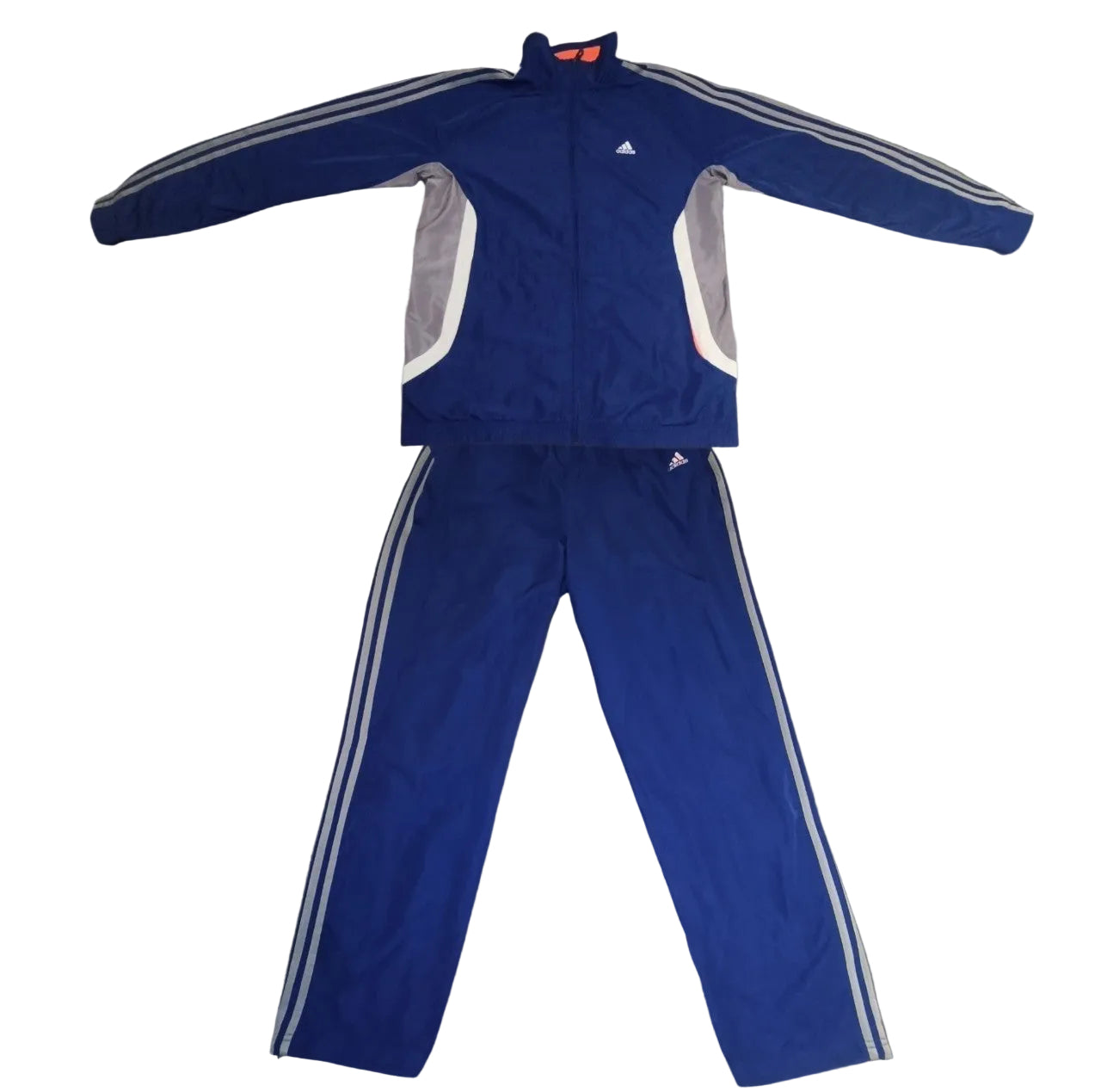 Adidas Traininganzug - Tracksuit, Zweiteiler, Herren, Sport, Blau/ Orange, Gr. M