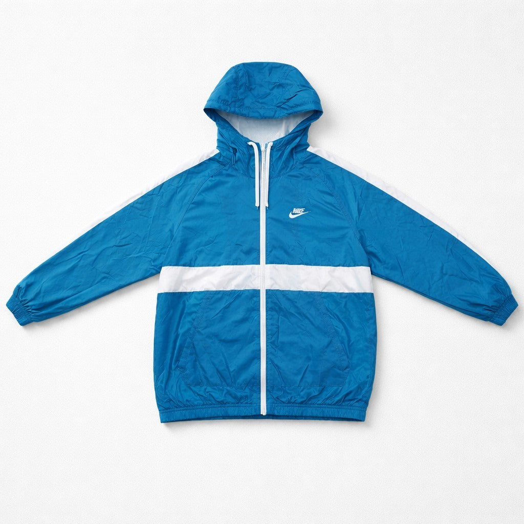 Nike Sportswear Herren Trainingsanzug – Blau/Weiß – Windbreaker-Set mit Kapuze