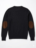 Tommy Hilfiger Strickpullover Navy Blue V-Ausschnitt, Cord-Patches, Herren, Gr.S