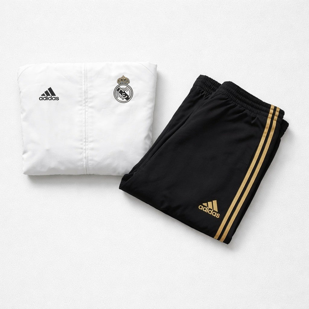 Real Madrid Trainingsanzug Adidas Weiß/Gold Gr. S – Sehr guter Zustand