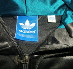 Adidas Chile 62 Jacke Hoodie Schwarz Türkis Wet-Look Glanz Gr. S Herren / Unisex
