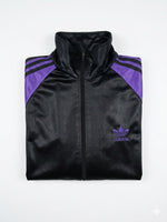 Adidas Chile 62 Trainingsjacke Herren Gr. M Schwarz Lila Glanz-Optik Wet-Look...