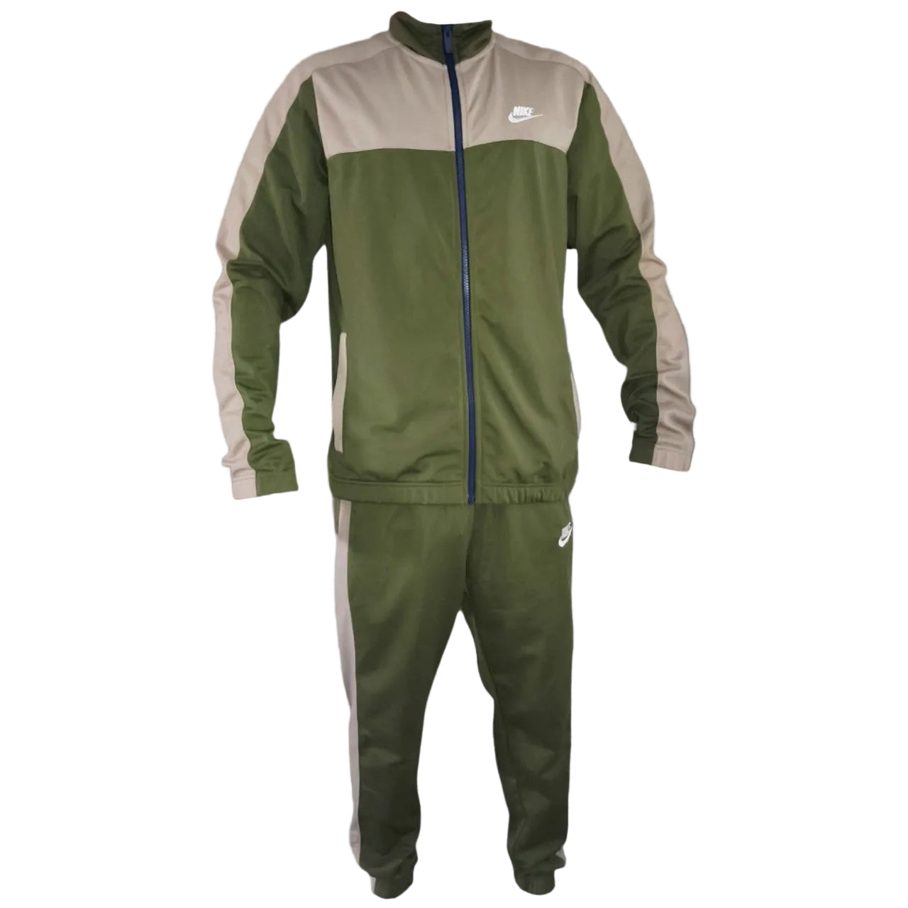 Nike Sportswear Tracksuit / Trainingsanzug – Olivgrün/Beige – Gr. M, Sportanzug