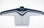 Vintage Adidas Track Jacket Trainingsjacke Blau Grau Herren Gr. M / L Retro 90s