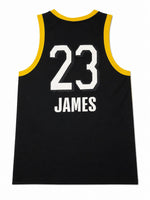 NBA LA Lakers Jersey LeBron James #23 Basketball Trikot Gr. L Schwarz Gelb TOP