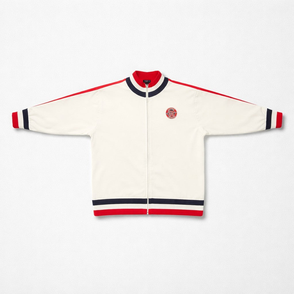 Tommy Hilfiger Herren Jacke Weiß Rot Blau Gr. M / 12 / 40 Zip-Sweater Logo
