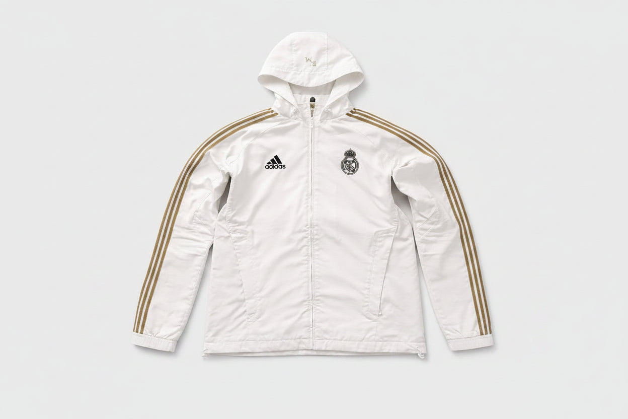 Real Madrid Trainingsanzug Adidas Weiß/Gold Gr. S – Sehr guter Zustand