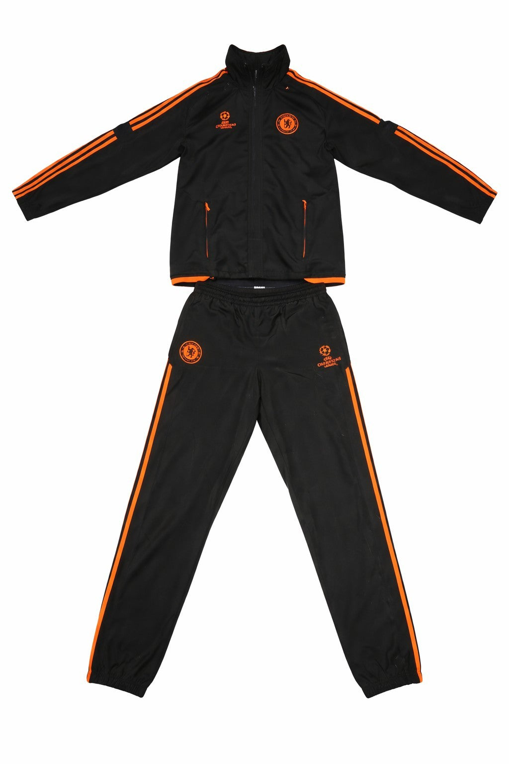 Adidas x Chelsea, Champions League, Tracksuit, Gr. M, Black/Orange, Zweiteiler 