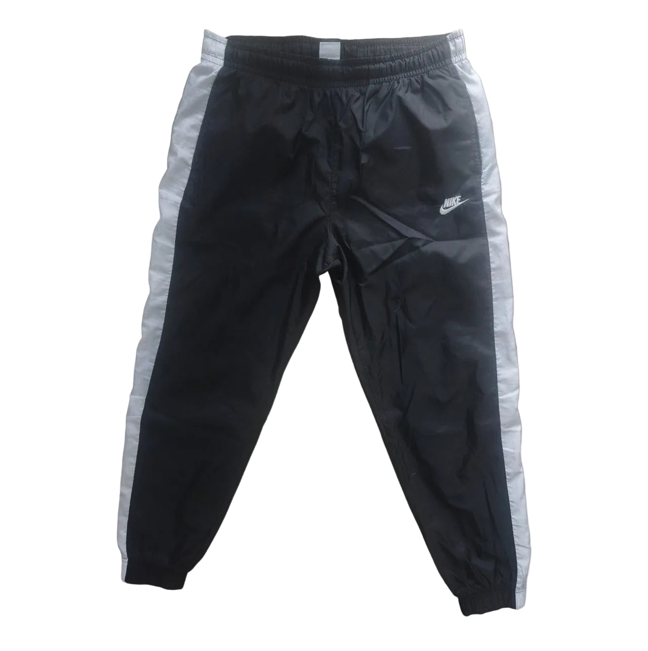 Nike - Trackpants, Gr.L, Regular Schwarz / Weiß, Weißer Streifen, 105cm Länge 