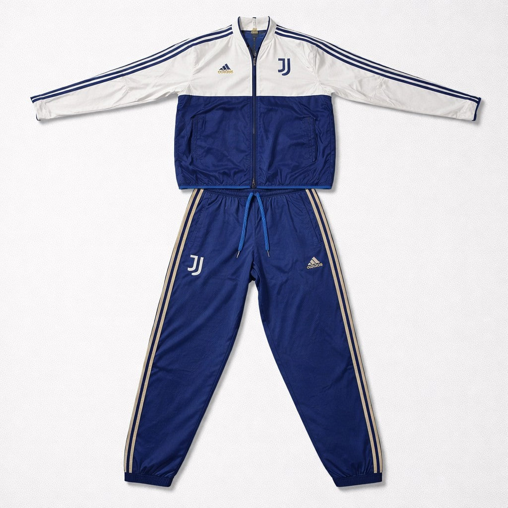 Adidas Juventus Turin Trainingsanzug Herren S/M Blau Weiß Tracksuit Jogginganzug