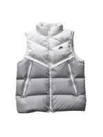 Nike Windrunner Weste Herren L Weiß Grau Daunenweste Storm-Fit Steppweste Puffer