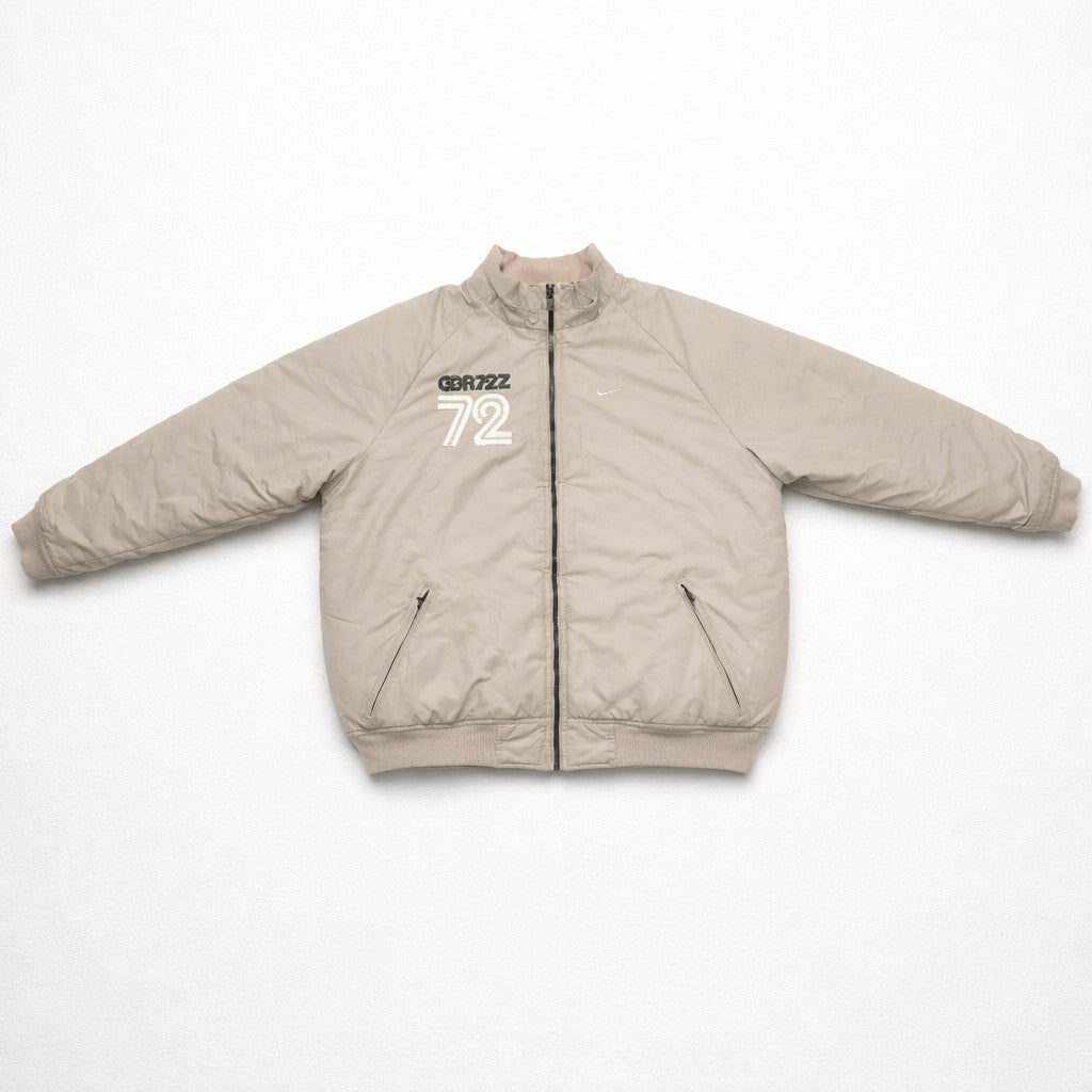 Nike Bomberjacke Beige Gr. M / 48 CORTEZ 72 Vintage Jacke Herren Steppfutter