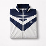 Vintage Adidas Track Jacket Trainingsjacke Blau Grau Herren Gr. M / L Retro 90s