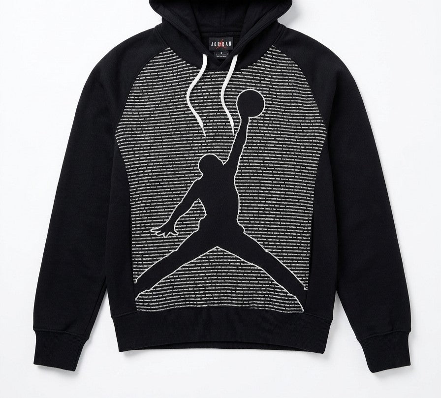 Nike Jordan Herren Hoodie Schwarz | Jumpman Grafik & Text-Print, Gr. S