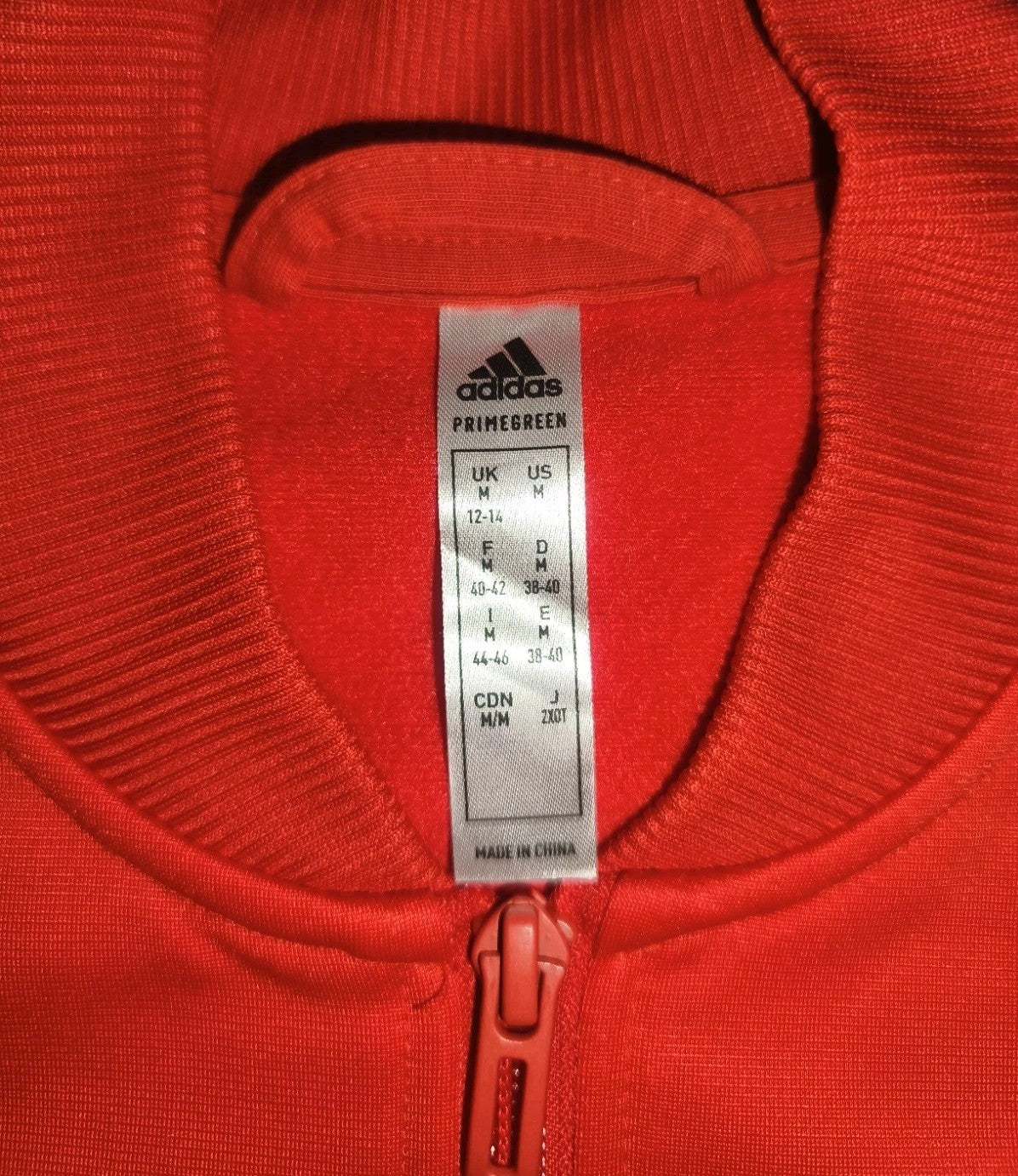 Adidas Trainingsanzug Herren Gr. M Rot Weiß Tracksuit Sportanzug Primegreen TOP