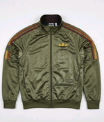 Adidas Chile 20 Trainingsjacke Herren XS Oliv-Grün Gold Glanz-Optik Wet-Look TOP