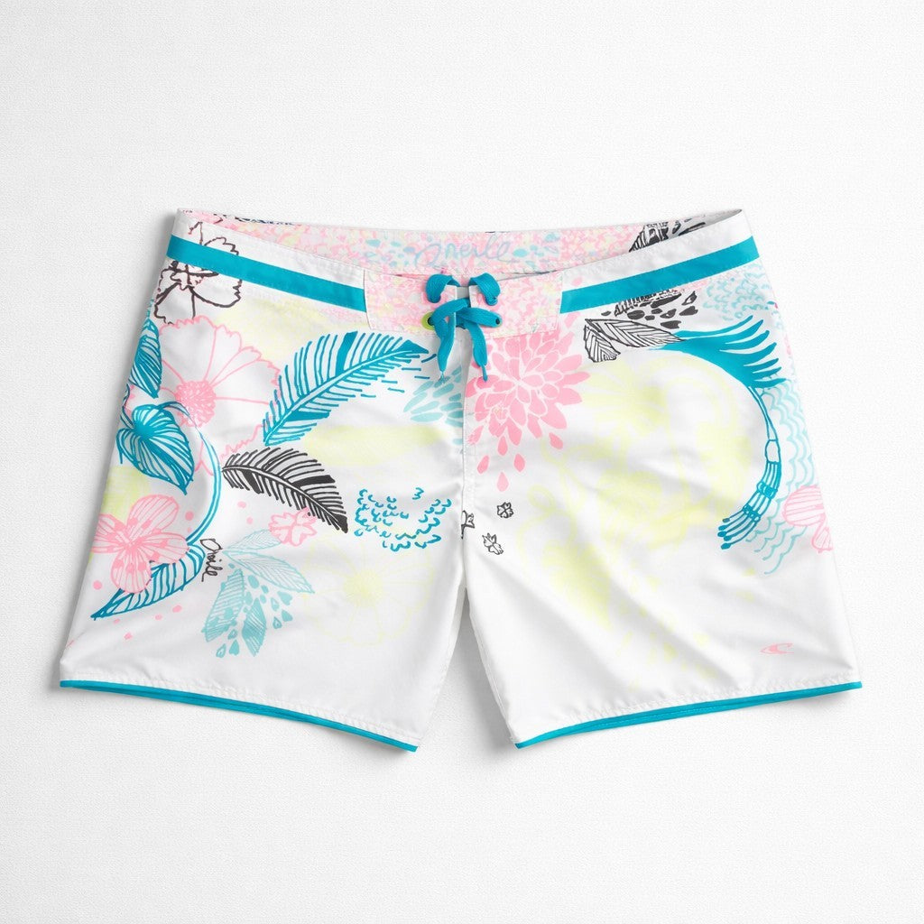 O’Neill Boardshorts Damen Gr. 30 Weiß Floral Surfhose Kurze Hose TOP Zustand