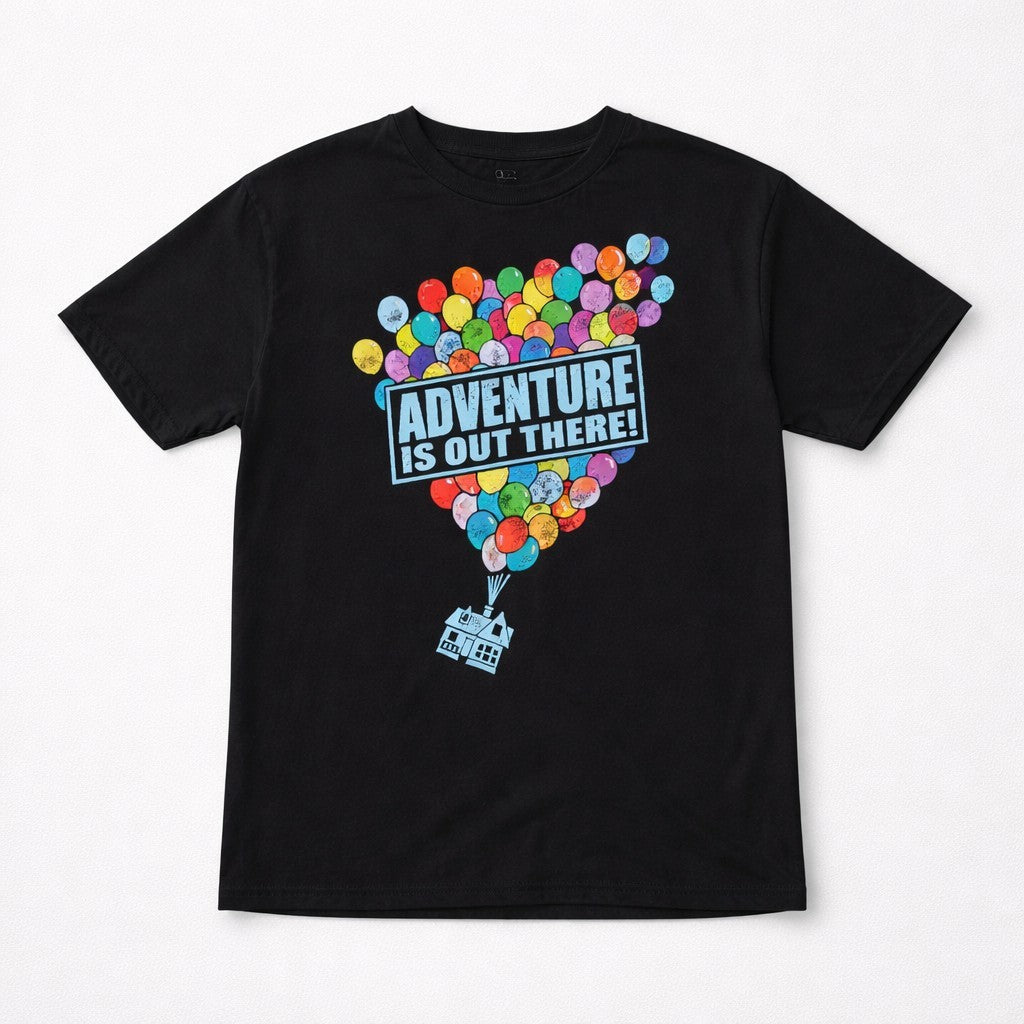 Disney Up T-Shirt L Schwarz Disneyland Paris Adventure is Out There Grafik-Shirt