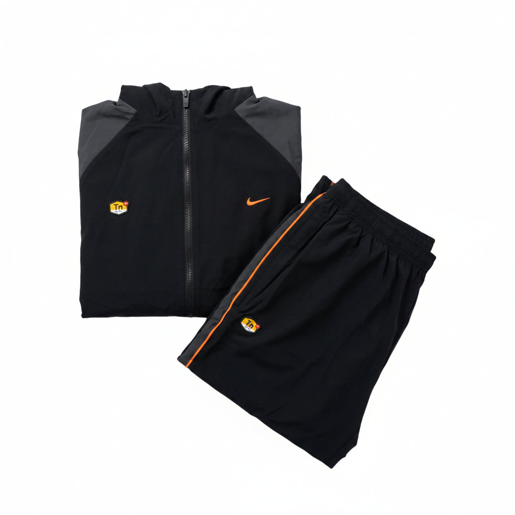 Nike Tn Air Max Anzug Herren Jacke & Hose Schwarz Orange Gr. L Guter Zustand